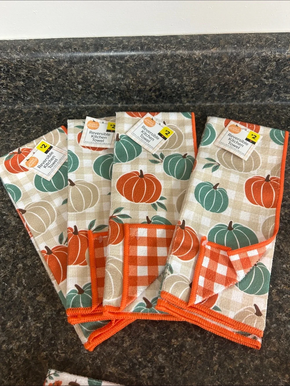 NWT Bundle 30 Reversible Thanksgiving Fall Themed Kitchen Towels Various Prints